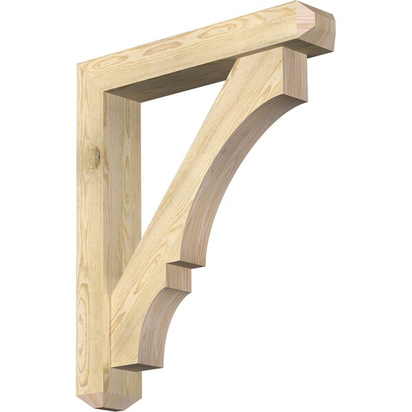 Ekena Millwork Balboa Craftsman Rough Sawn Bracket w/ Offset Brace, Douglas Fir, 6"W x 32"D x 38"H BKT0604X32X38BOA04RDF - main